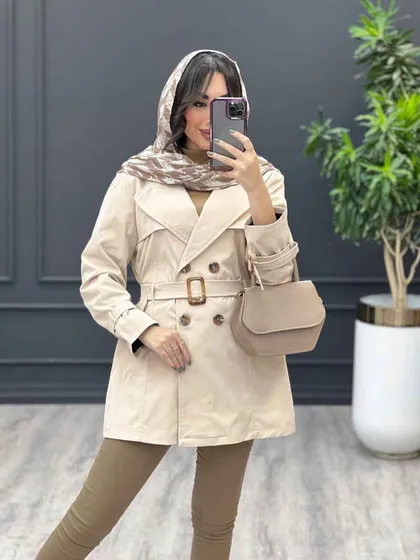 بارانی چهاردکمه آستین سگک
