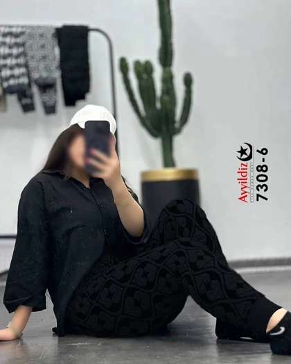 شلوار لک پاییزه زنانه سایز بزرگ 7308