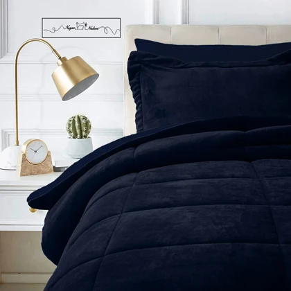 روتختی مینیمال کتان مخمل طرح مربع سرمه ای کد 101900