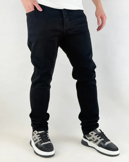شلوار جین مردانه اسلیم فیت رنگ مشکی ronak black barret