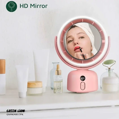 آینه آرایشی و پنکه رومیزی شارژی گرین لاین Green Lion مدل GL-MR17