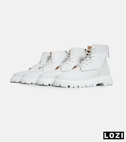 نیم بوت چرمی مردانه سفید Timberland
