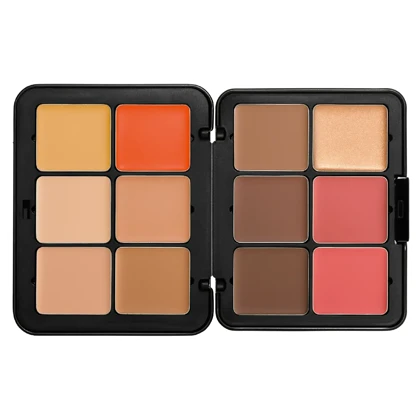 پالت کانتور، هایلایتر و رژگونه کرمی میکاپ فور اور, مدل HD Skin Essential رنگ Harmony شماره 01 مناسب انواع پوست با فینیش طبیعی، 12 رنگ وزن 26.5 گرم