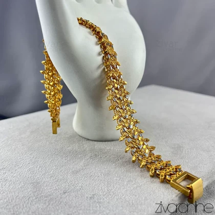 دستبند زنانه طرح گل دورنگ 40034