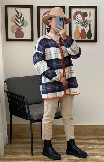 کت چهارخونه پشمی کد 3064