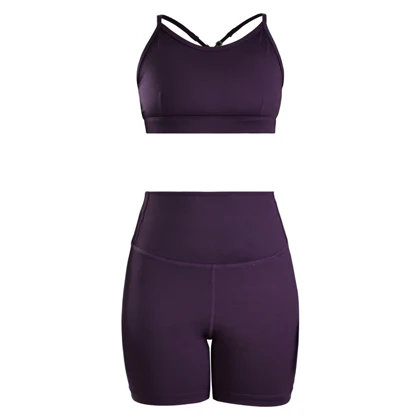 ست نیم‌تنه و کشاله بند ورزشی زنانه الو مدل 4B0153 بادمجانی