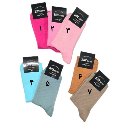 جوراب ساق بلند سوپر پنبه ساده-مچ طرح کبریتی 36-44