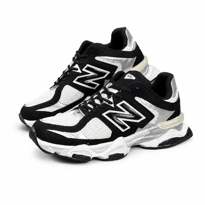کفش کتانی بزرگ پا مدل نیوبالانس 9060 مشکی سفید New Balance 9060