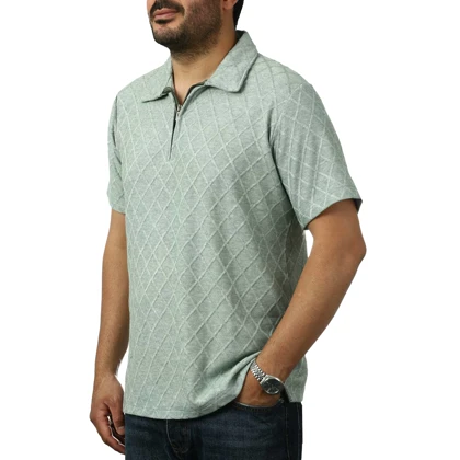 پولوشرت آستین کوتاه نیم زیپ مردانه تن کوک مدل 151458