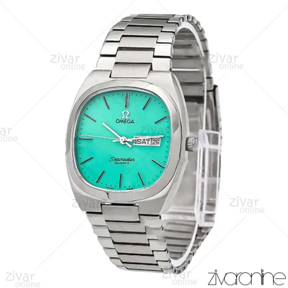 ساعت امگا سیمستر مردانه نقره ای صفحه آبی تیفانی 106194