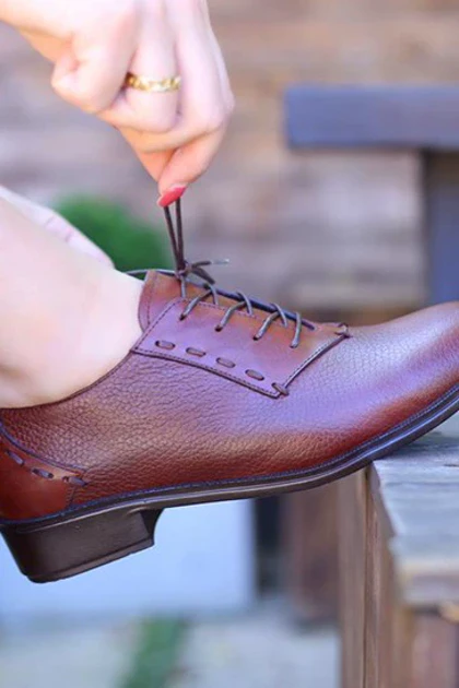 کفش چرم پرسنلی زنانه کد984