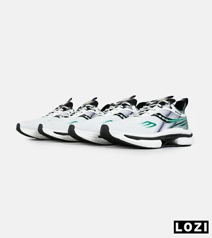کفش کتانی سفید مشکی سبز Saucony Axon 3