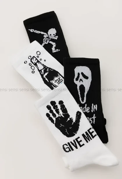 جوراب اسکلت ساق‌دار پنبه کد1004995