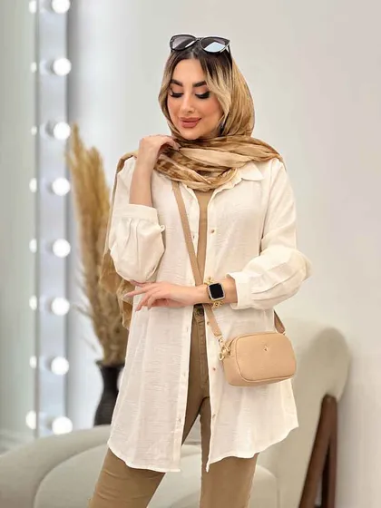 شومیز طرحدار لینن نچرال