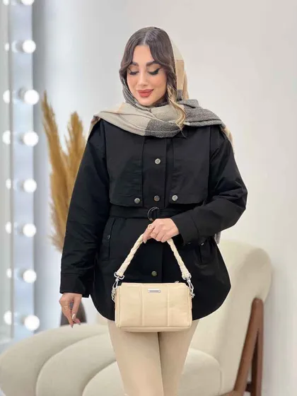 بارانی ژیله دکمه دار روژین