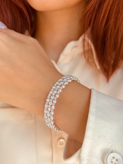 دستبند مروارید فنری