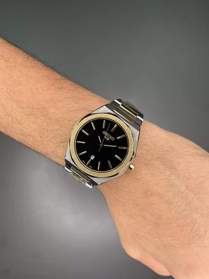 ساعت مچی سیکو سیلورطلایی صفحه مشکی Seiko VIP