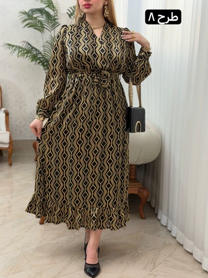 پیراهن حریر پایین چین 3760