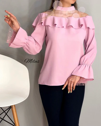 شومیز مجلسی دانتل دار وارداتی دایانا