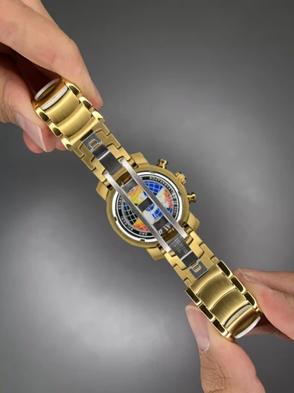 ساعت مچی بولگاری کورنوگراف صفحه اسکلتون طلایی Bvlgari