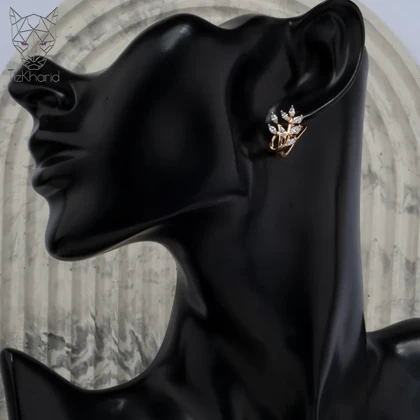 گوشواره ژوپینگ حلقه‌ای جوانه الماس