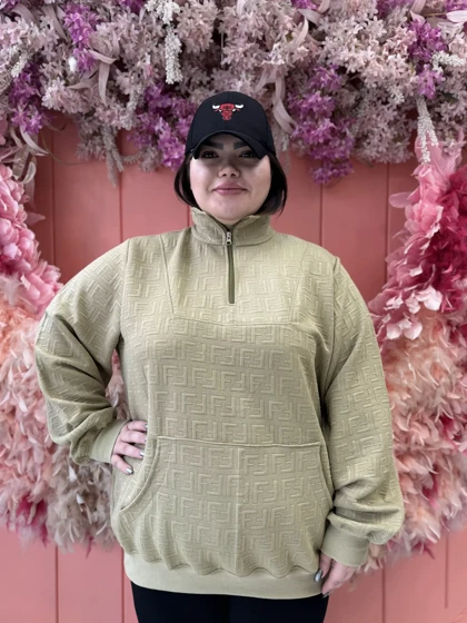 هودی نیم زیپ فندی 357
