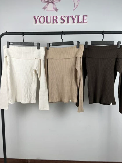 بلوز کبریتی یقه قایقی 7723