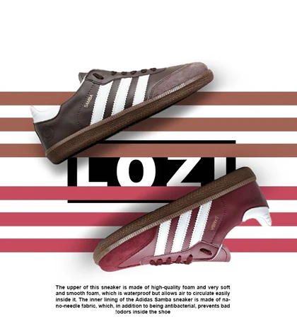 کفش کتانی مردانه و زنانه زرشکی ADIDAS Samba