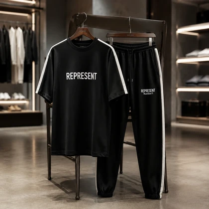 ست تیشرت و شلوار مردانه بنگال کش مدل Reprent