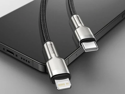کابل شارژ سریع تایپسی به لایتنینگ 2 متری بیسوس Baseus Cafule Series Metal Data Cable Type-C to iP PD 20W CATLJK-B01