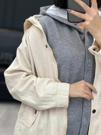 کت دو تکه یقه گت دار