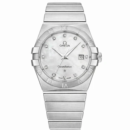 ساعت امگا کانسلیشن مردانه نقره ای ایندکس نگین Omega Constellation silver