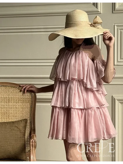 مینی پیراهن چین‌دار طبقه‌ای