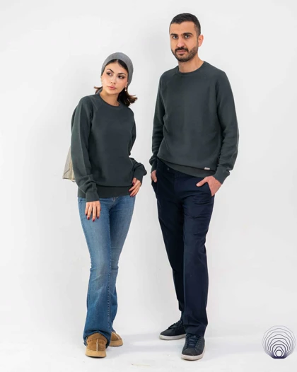 پلیور بافت سبز تیره یونیسکس Jack & Jones