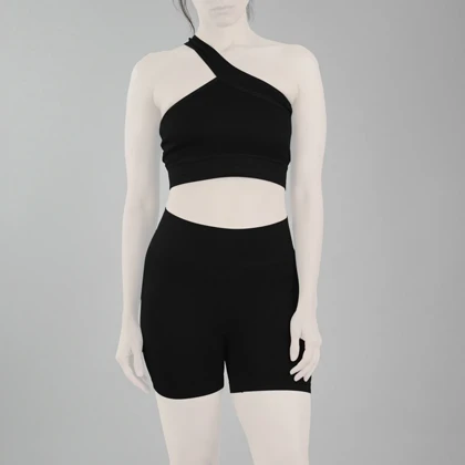 ست نیم‌تنه و کشاله بند ورزشی زنانه مدل 2061 مشکی