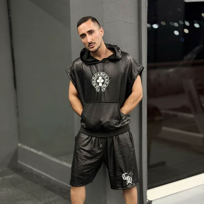 ست وست و شلوارک چرمی کلاهدار پولار (لوگو صلیب) بوفالو 33