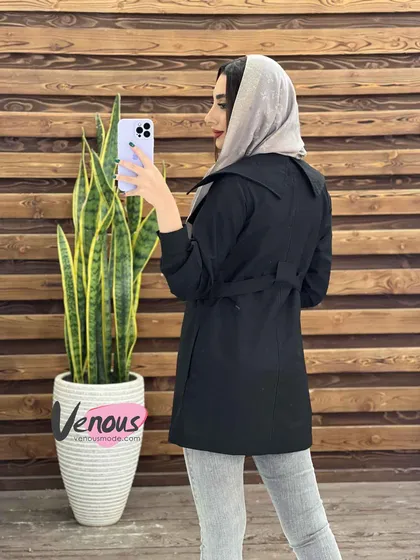مانتو چهار دکمه کمردار