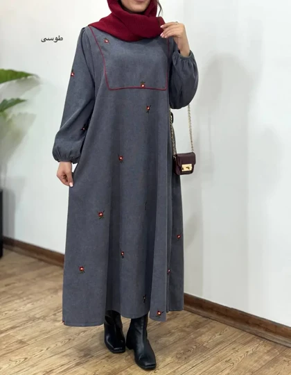 پیراهن مانتویی گلدوزی مهیاس 1