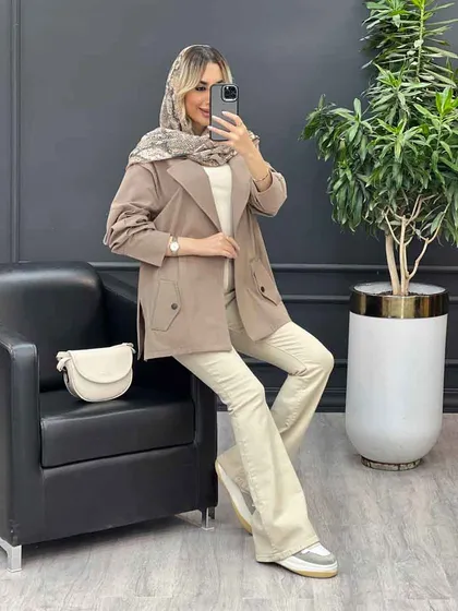 مانتو لینن سرشانه ژیله