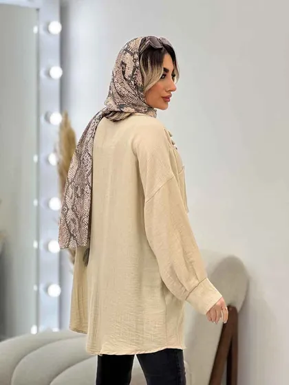 مانتو طرح چروک دو جیب