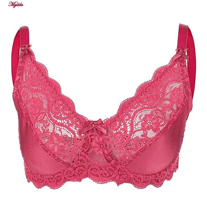 سوتین زنانه مدل فنردار گیپوری رنگ سرخابی لین کد 4680-614