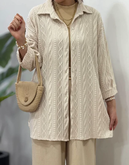 تونیک مانتویی سوزندوزی مراکشی با قد بلندتر 10