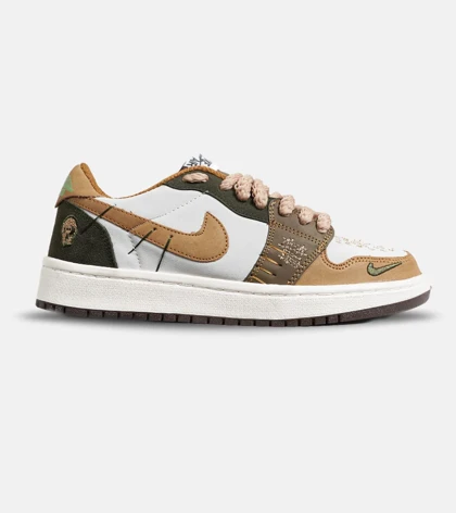 کفش کتانی مردانه و زنانه سفید کرم سبز نایک NIKE jordan Vodoo