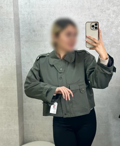 بارانی کتان دخترانه مدل دو جیب کوتاه قد 50 (تنوع رنگ)