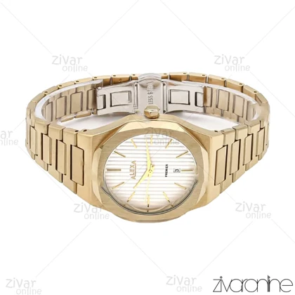 ساعت الکسا پریمیر A0083 مردانه طلایی صفحه سفید 105888