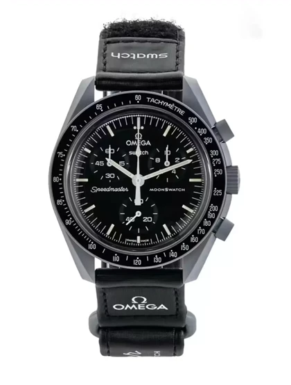 ساعت امگا سواچ ماه نقره ای مشکی Mission to the Moon