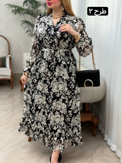 پیراهن حریر پایین چین 3939