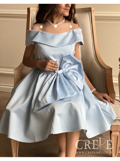 پیراهن ساتن پاپیونی