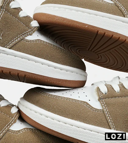 کفش کتانی مردانه و زنانه سفید کرم سبز NIKE jordan 1
