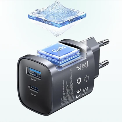 شارژر دیواری 45 وات یوسامز USAMS مدل CC290 دو پورت
